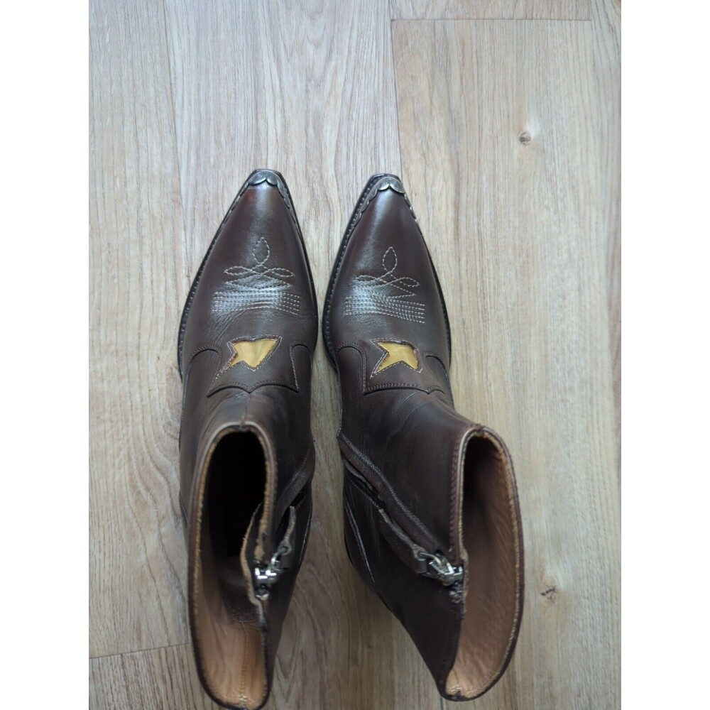 Golden Goose Western Golden Star Heeled Snip Toe Boots Womens 37 - Picture 3 of 13